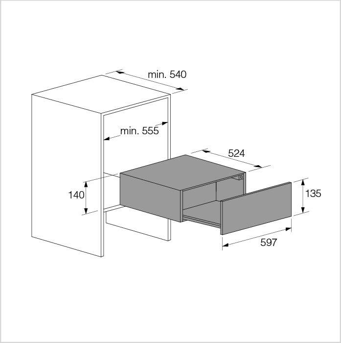 Einbauzeichnung mit Massen ASKO ODW61BS0