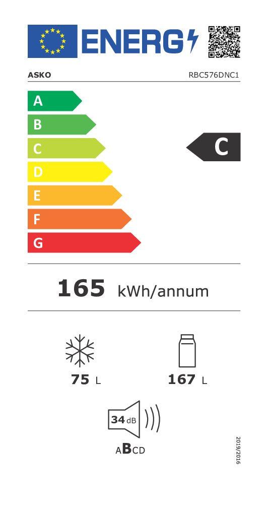 Energieetikette Kühl-Gefrier-Kombination RBC 576 DNC1
