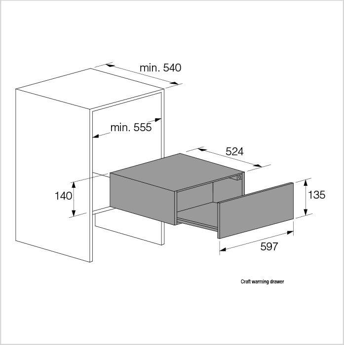 Einbauzeichnung mit Massen ASKO ODW 51 BG