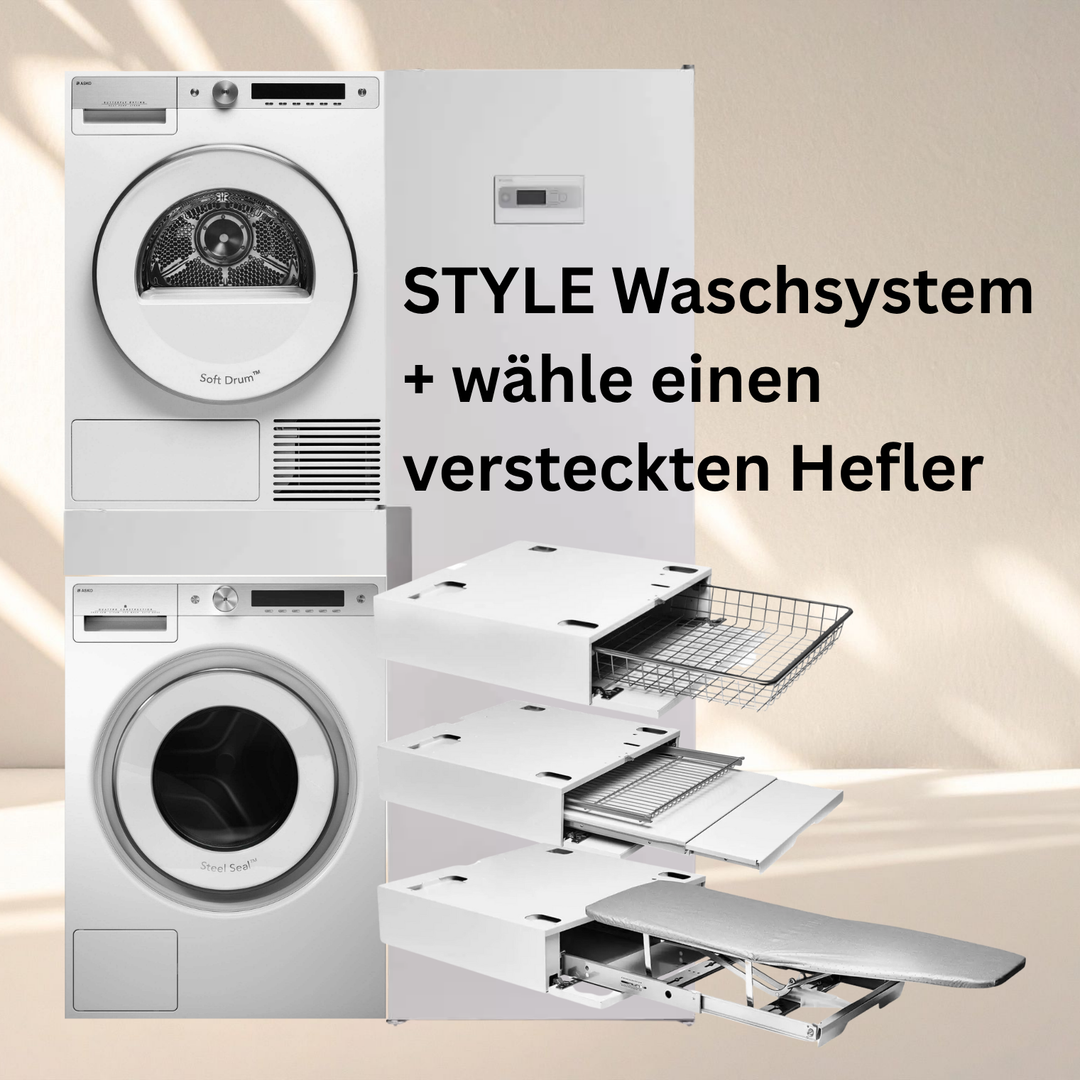 ASKO Style Waschsystem – W6098X W/3, T608HX W & Trockenschrank DC7784HP.W