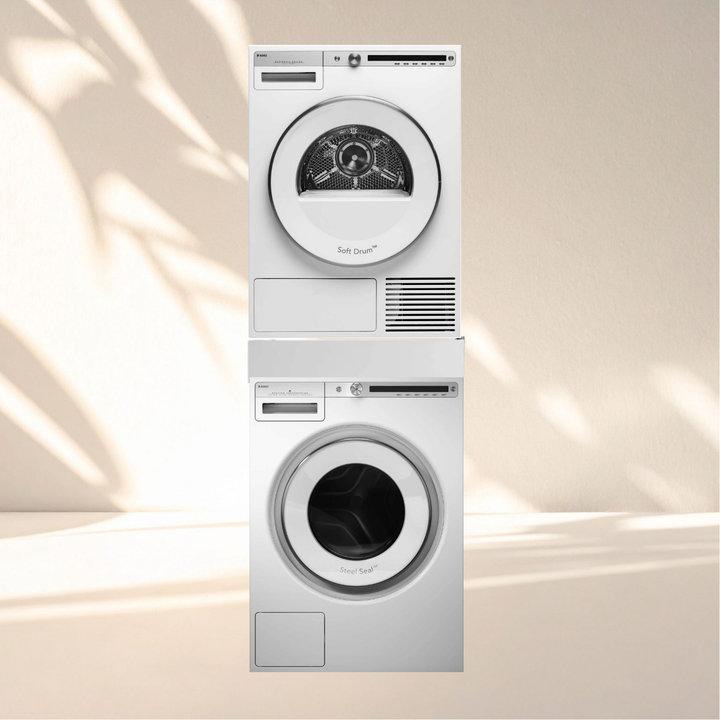 ASKO Logic Waschset W4096R W/3 + T408HD W – Waschturm mit Zwischenbausatz nach Wahl