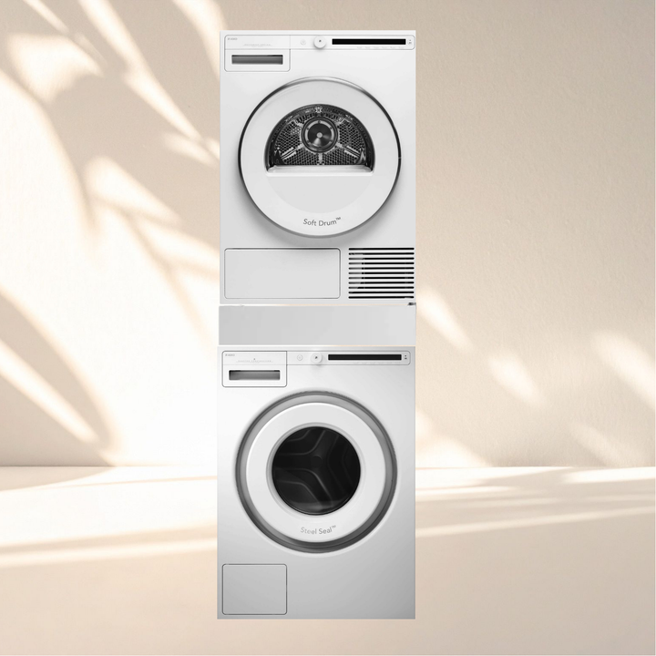 ASKO Classic Waschset W2086C W/3 + T2082H W – Waschturm mit Zwischenbausatz nach Wahl