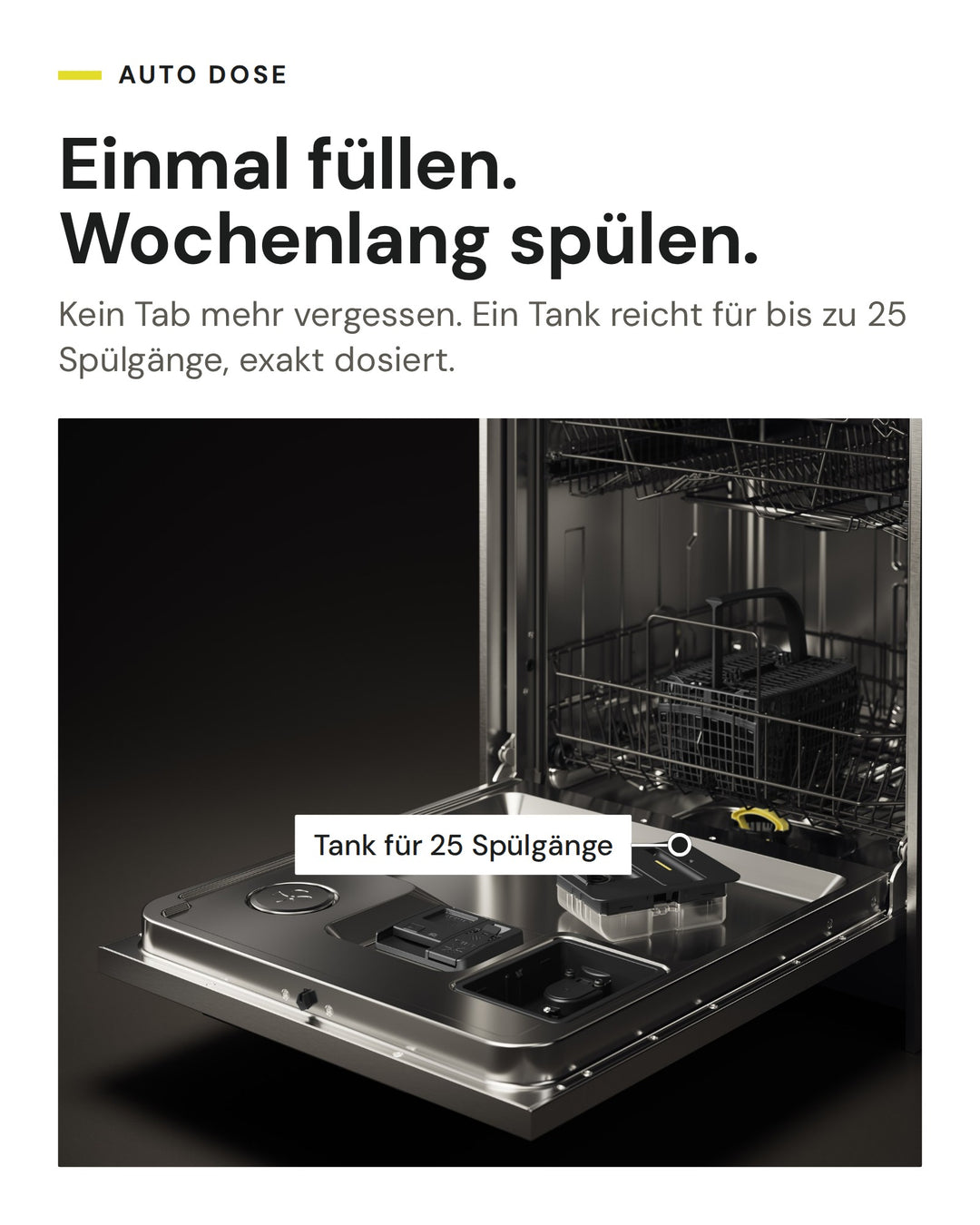 ASKO Auto Dose im DFI 778UXXL: Spülmitteltank für bis zu 25 Spülgänge