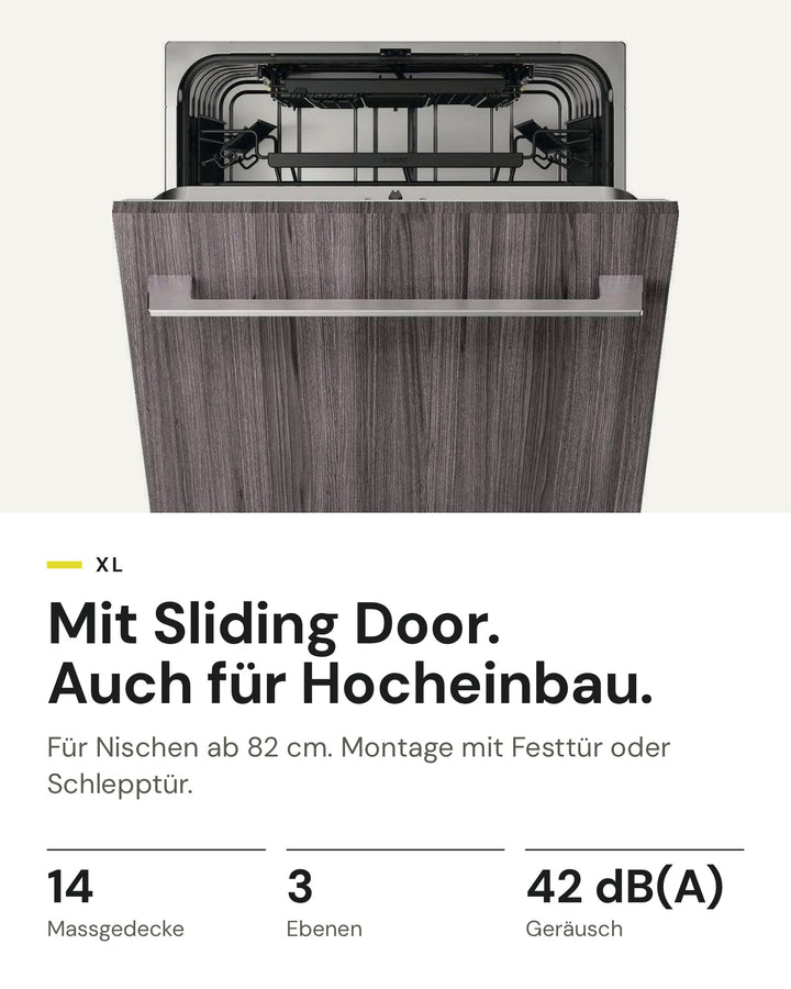 ASKO DSD 544B auf einen Blick: 14 Massgedecke, 3 Ebenen, 42 dB(A)