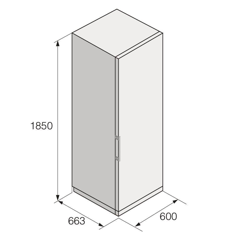 Einbauzeichnung mit Massen ASKO R23841 und FN23841