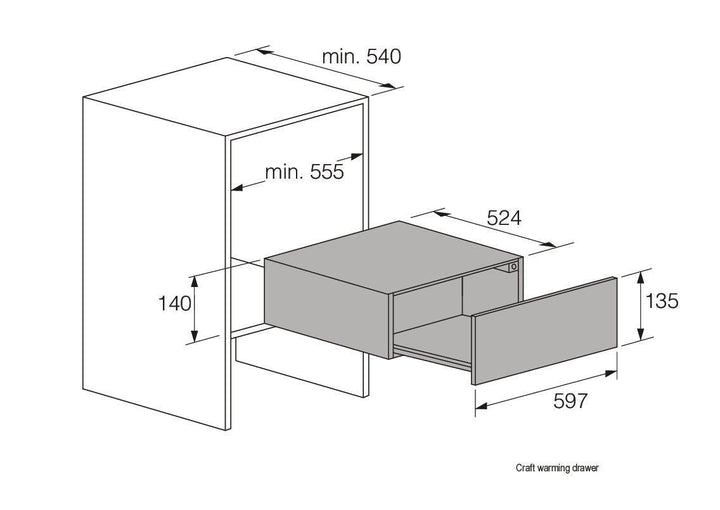 Einbauzeichnung mit Massen ASKO ODW61SS0, ODW61BS0