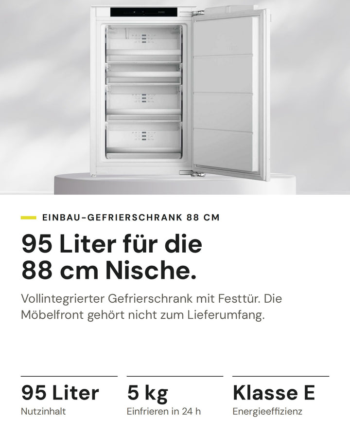 ASKO Gefrierschrank FN 30931 I auf einen Blick: Nutzinhalt 95 Liter, Einfrieren in 24 h 5 kg, Energieeffizienz Klasse E