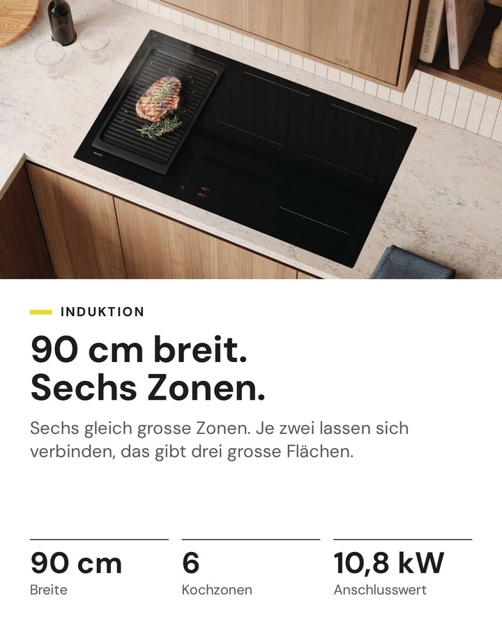 ASKO Induktionskochfeld HI 5954 FBG1 auf einen Blick: Breite 90 cm, Kochzonen 6, Anschlusswert 10,8 kW