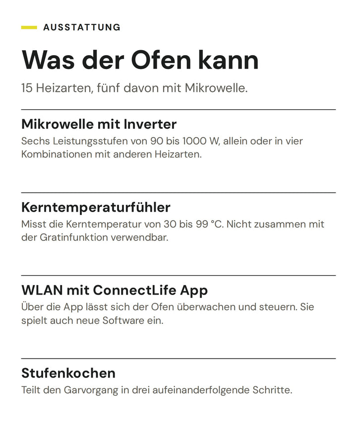 ASKO Backofen mit Mikrowelle OCM 54 BGH: Mikrowelle mit Inverter, Kerntemperaturfühler, WLAN mit ConnectLife App, Stufenkochen