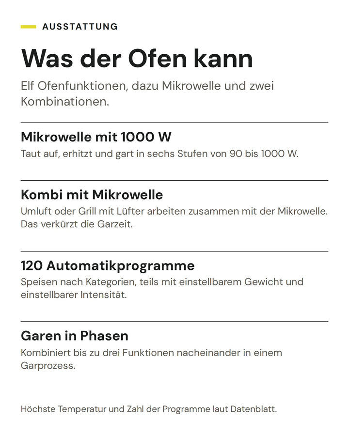 ASKO Backofen mit Mikrowelle OCM8478G: Mikrowelle mit 1000 W, Kombi mit Mikrowelle, 120 Automatikprogramme, Garen in Phasen