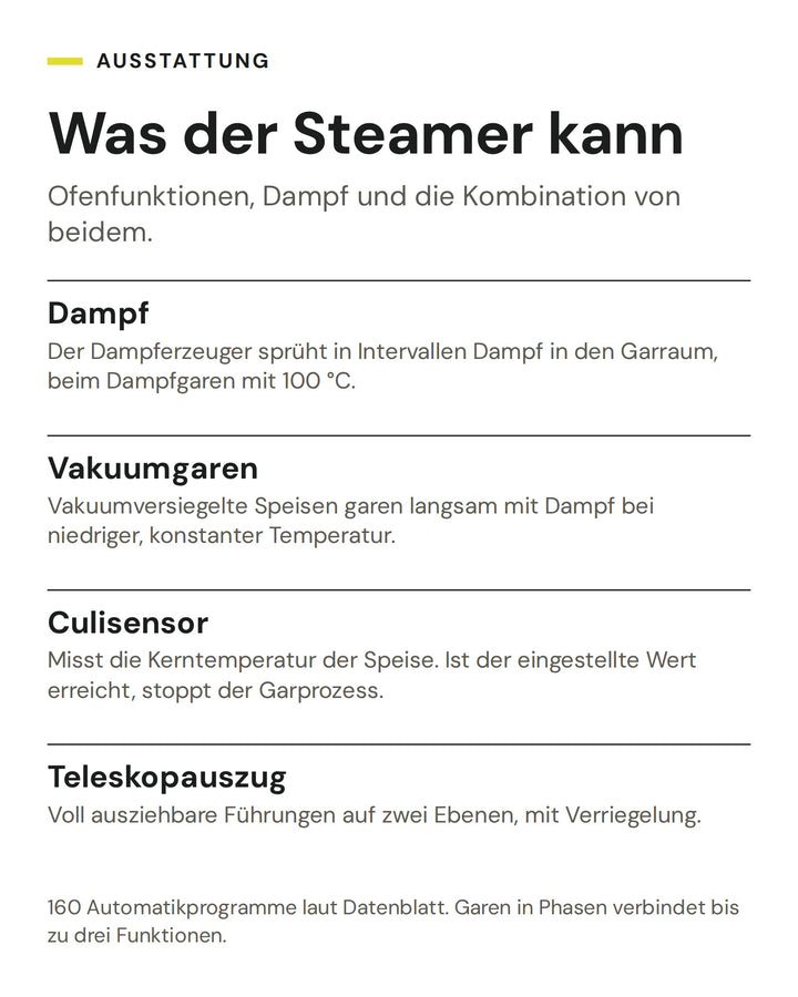 ASKO Kombisteamer OCS8478G: Dampf, Vakuumgaren, Culisensor, Teleskopauszug