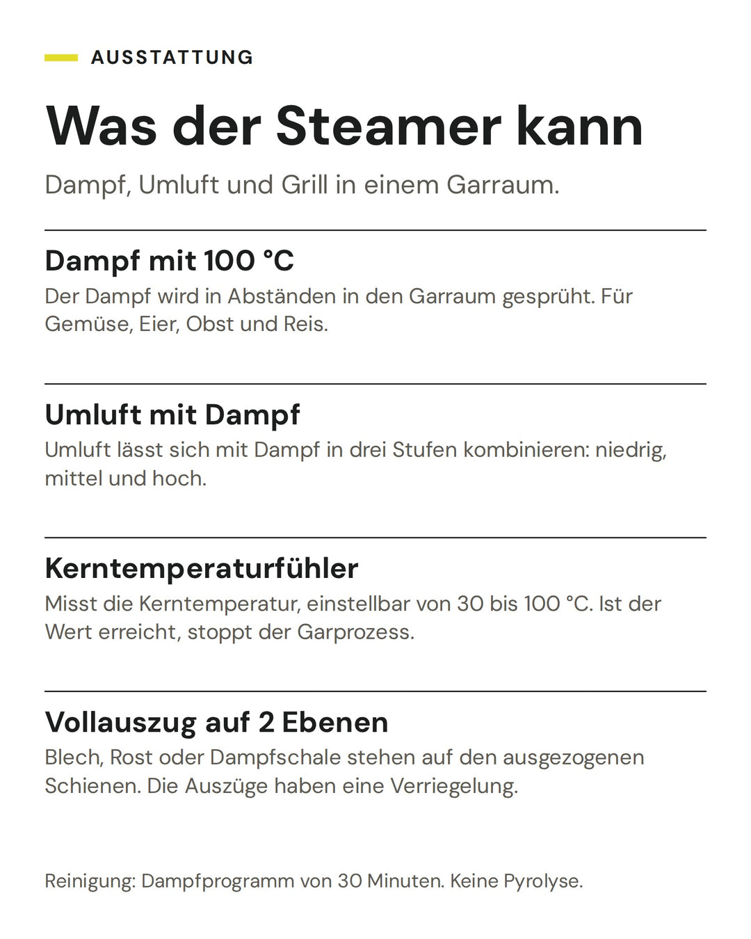 ASKO Kombisteamer OCS8687A1: Dampf mit 100 °C, Umluft mit Dampf, Kerntemperaturfühler, Vollauszug auf 2 Ebenen