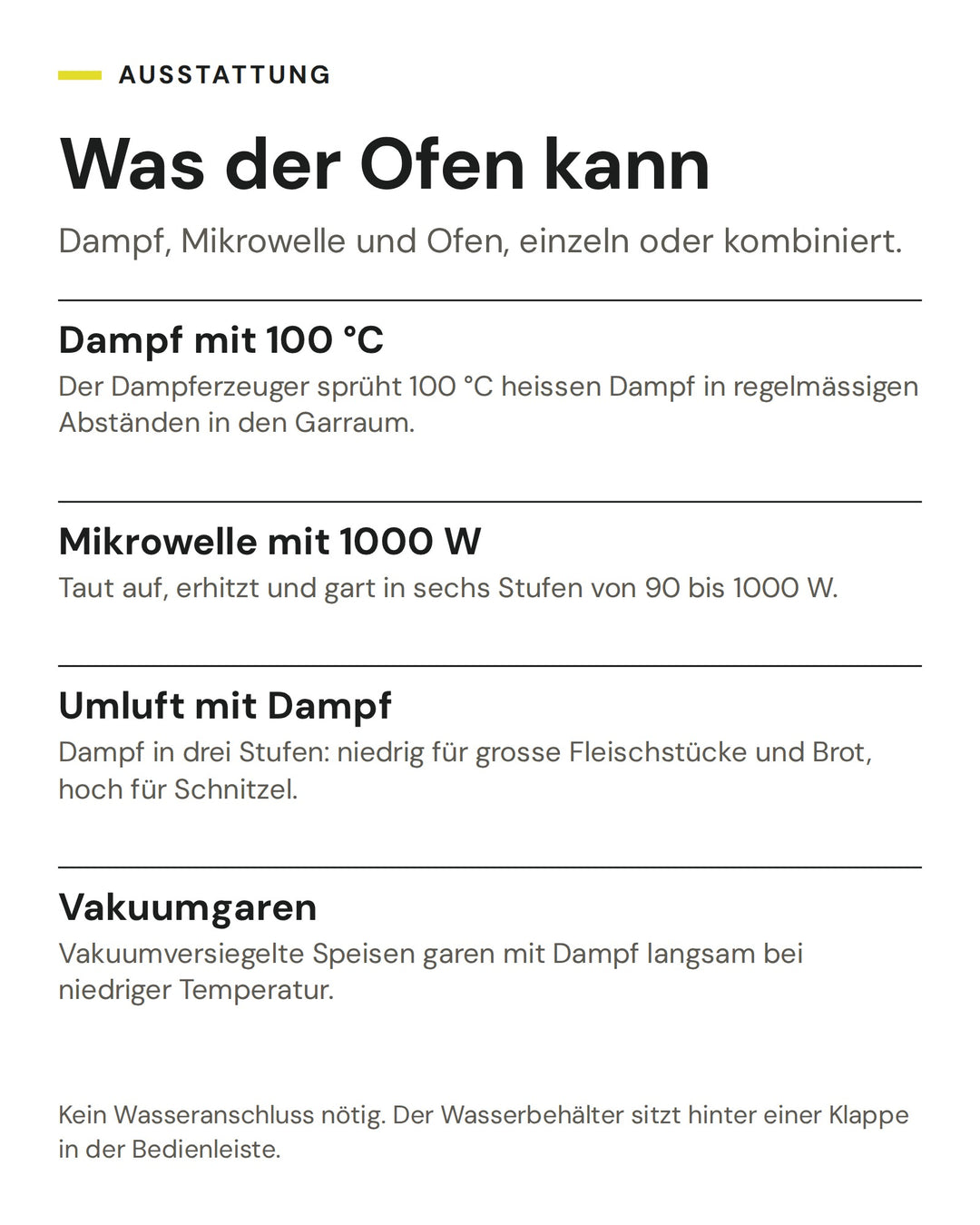 ASKO Kombisteamer mit Mikrowelle OCSM8478G: Dampf mit 100 °C, Mikrowelle mit 1000 W, Umluft mit Dampf, Vakuumgaren