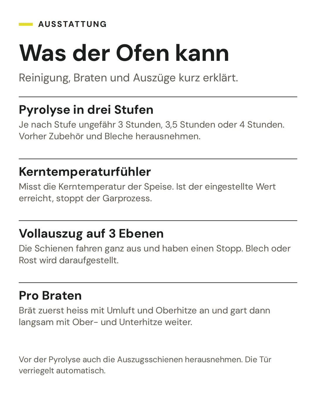 ASKO Backofen OP8678G: Pyrolyse in drei Stufen, Kerntemperaturfühler, Vollauszug auf 3 Ebenen, Pro Braten