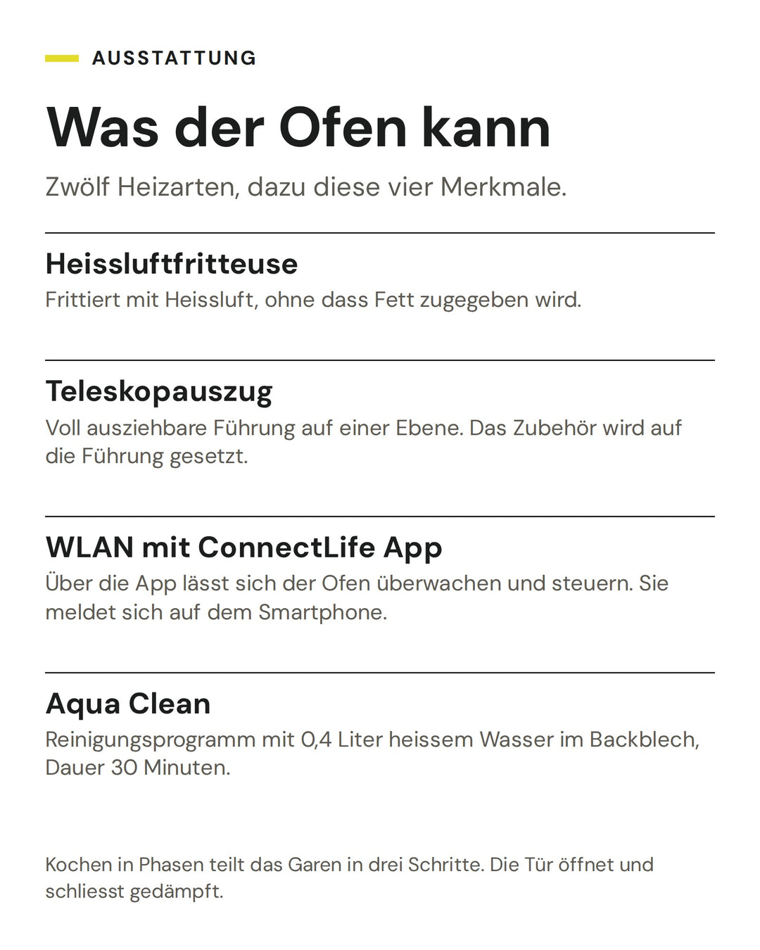 ASKO Backofen OT 26 BGH: Heissluftfritteuse, Teleskopauszug, WLAN mit ConnectLife App, Aqua Clean