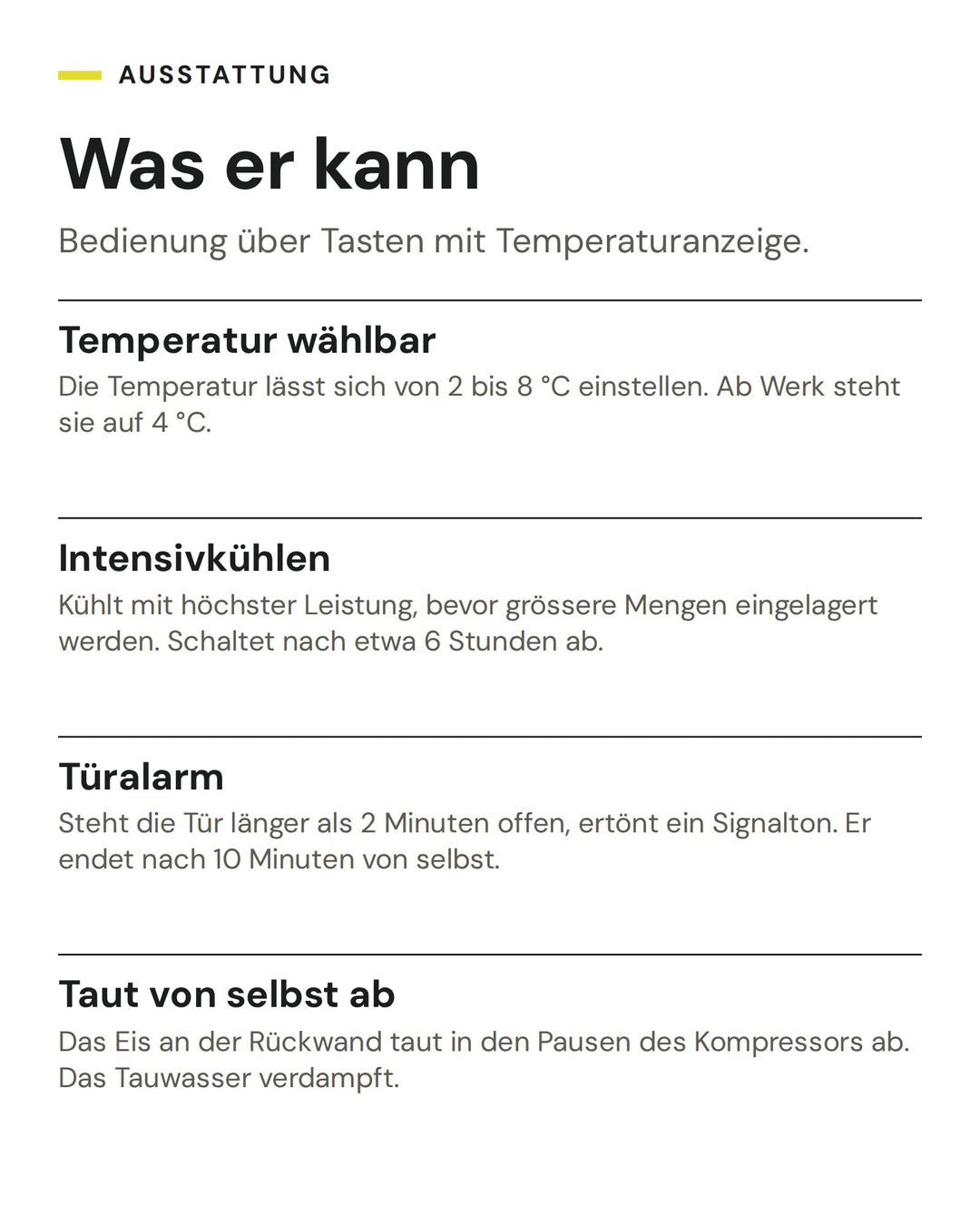 ASKO Kühlschrank R 22881 I: Temperatur wählbar, Intensivkühlen, Türalarm, Taut von selbst ab