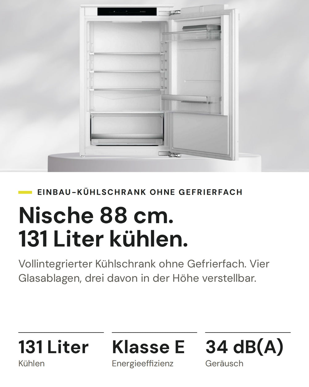 ASKO Kühlschrank R 30931 EI auf einen Blick: Kühlen 131 Liter, Energieeffizienz Klasse E, Geräusch 34 dB(A)