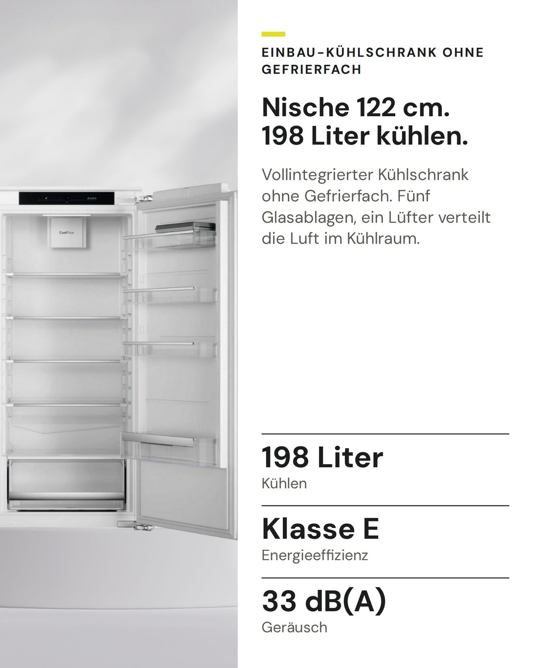 ASKO Kühlschrank R 31231 I auf einen Blick: Kühlen 198 Liter, Energieeffizienz Klasse E, Geräusch 33 dB(A)