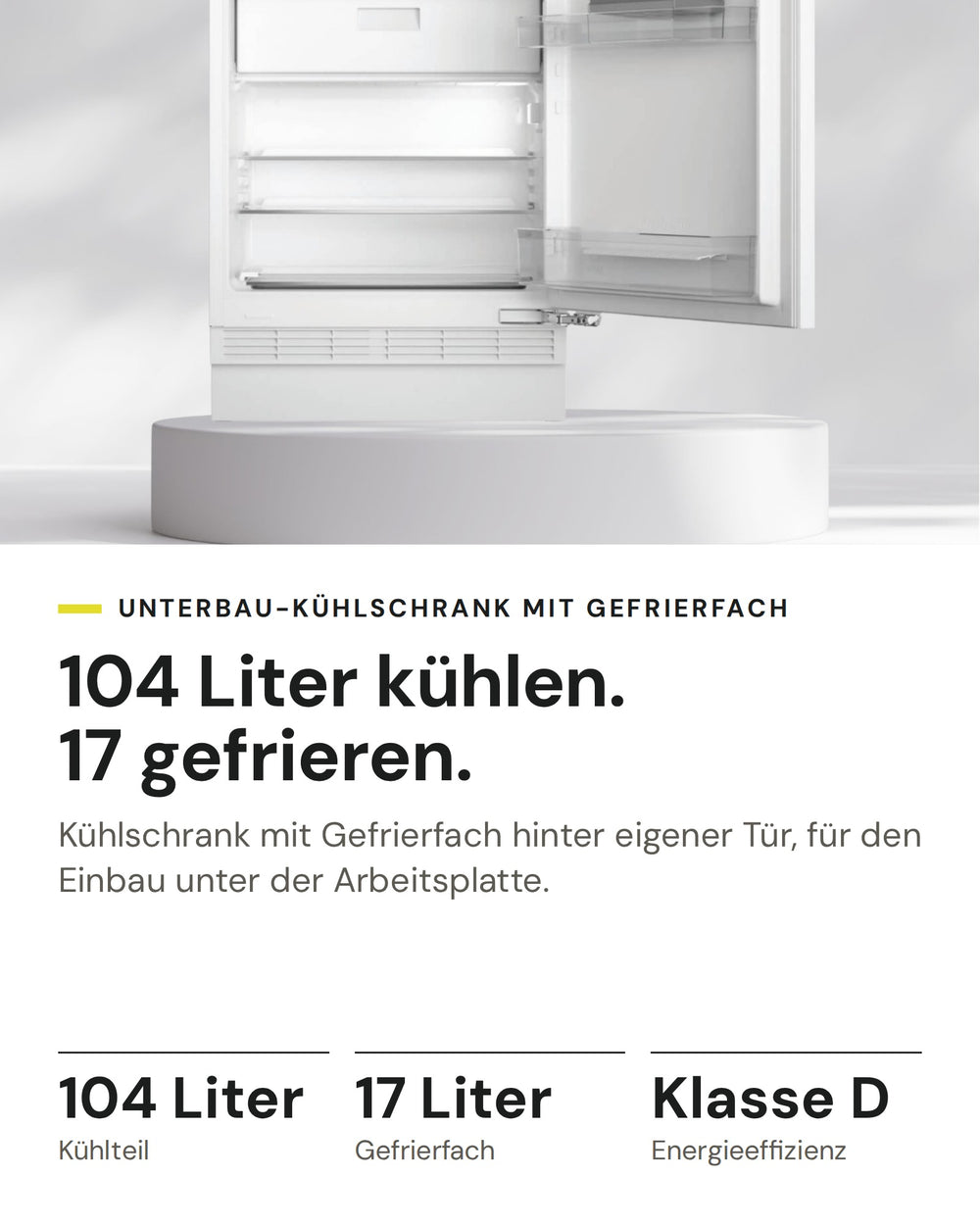 ASKO Kühlschrank RB 22881 I auf einen Blick: Kühlteil 104 Liter, Gefrierfach 17 Liter, Energieeffizienz Klasse D