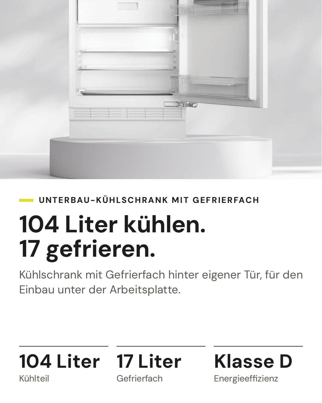 ASKO Kühlschrank RB 22881 I auf einen Blick: Kühlteil 104 Liter, Gefrierfach 17 Liter, Energieeffizienz Klasse D