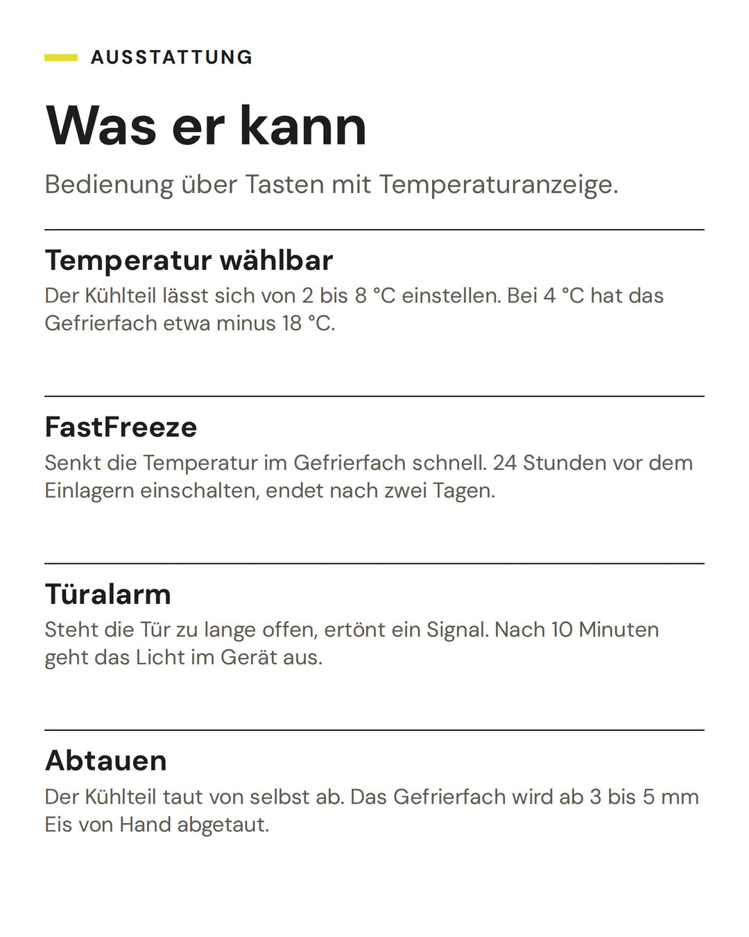 ASKO Kühlschrank RB 22881 I: Temperatur wählbar, FastFreeze, Türalarm, Abtauen