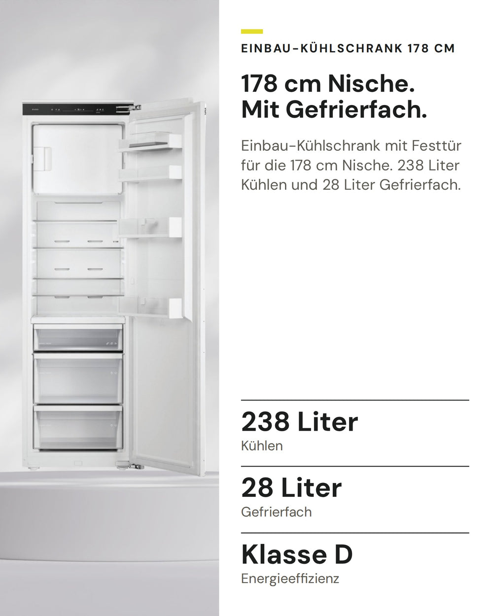 ASKO Kühlschrank RBB 276 DND1 auf einen Blick: Kühlen 238 Liter, Gefrierfach 28 Liter, Energieeffizienz Klasse D