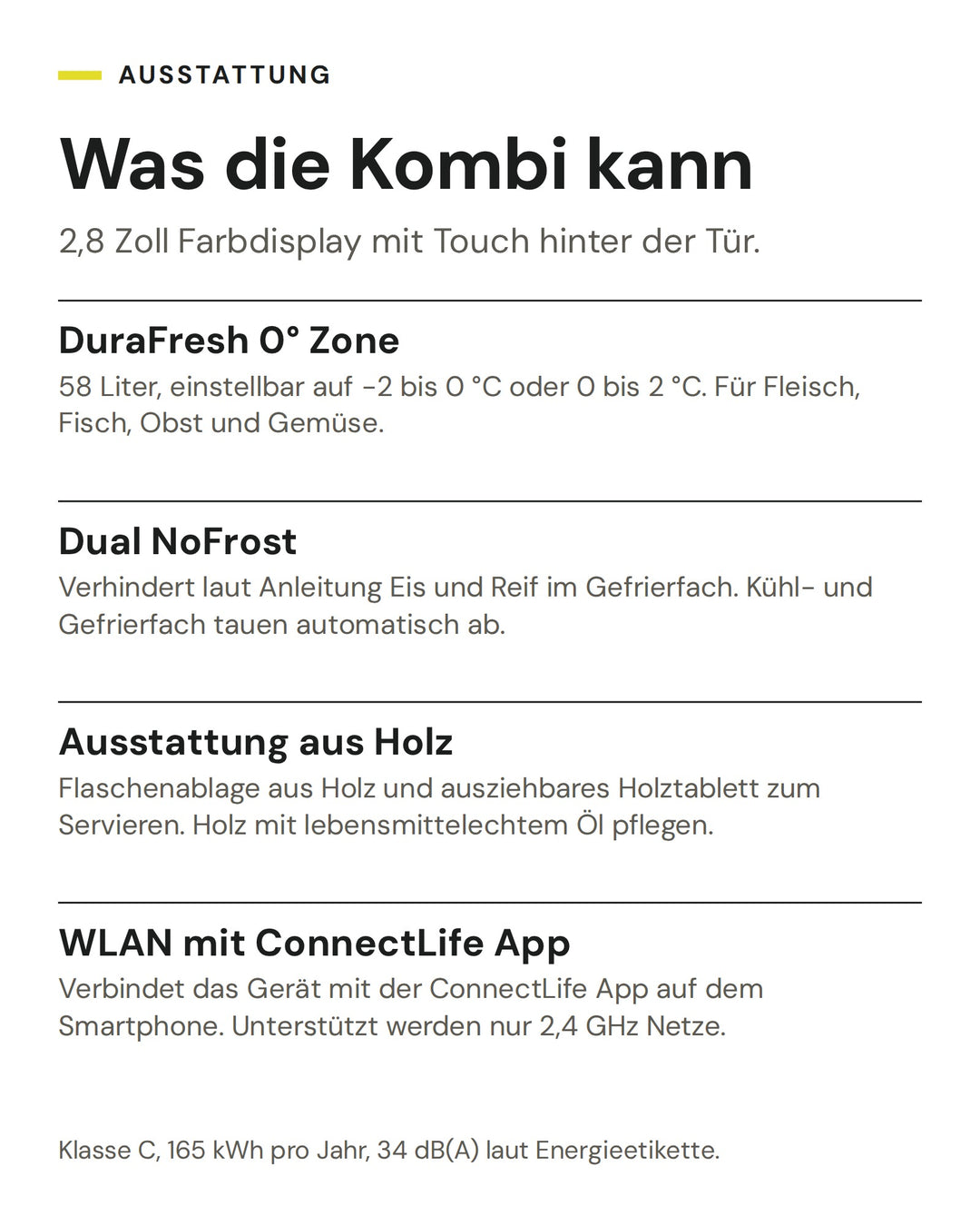 ASKO Kühl-Gefrier-Kombination RBC 576 DNC1: DuraFresh 0° Zone, Dual NoFrost, Ausstattung aus Holz, WLAN mit ConnectLife App