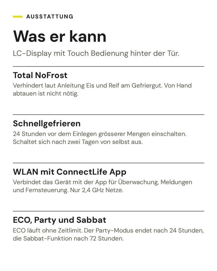 ASKO Gefrierschrank RBF 276 DND1: Total NoFrost, Schnellgefrieren, WLAN mit ConnectLife App, ECO, Party und Sabbat