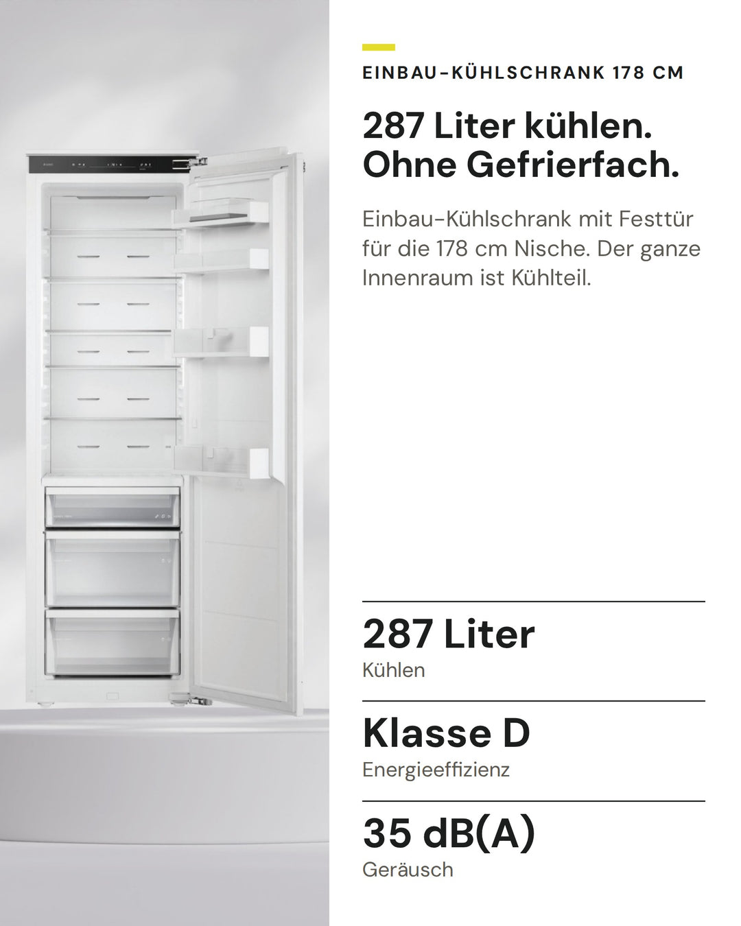 ASKO Kühlschrank RBR 276 DND1 auf einen Blick: Kühlen 287 Liter, Energieeffizienz Klasse D, Geräusch 35 dB(A)