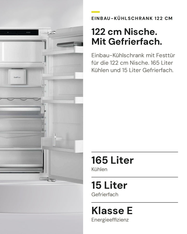 ASKO Kühlschrank RFB 31231 EI auf einen Blick: Kühlen 165 Liter, Gefrierfach 15 Liter, Energieeffizienz Klasse E