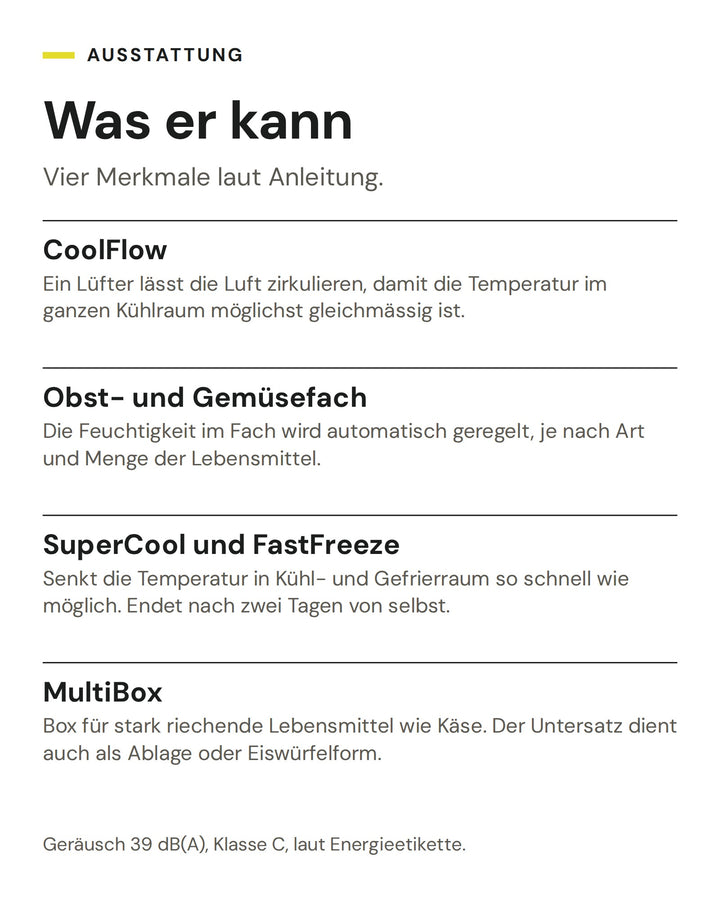 ASKO Kühlschrank RFB 31231 EI: CoolFlow, Obst- und Gemüsefach, SuperCool und FastFreeze, MultiBox