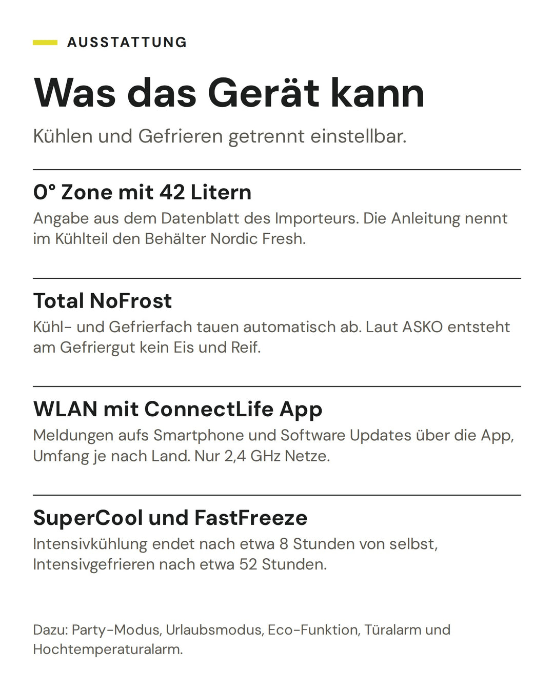 ASKO Kühl-Gefrier-Kombination RFC 186 KNCW1: 0° Zone mit 42 Litern, Total NoFrost, WLAN mit ConnectLife App, SuperCool und FastFreeze