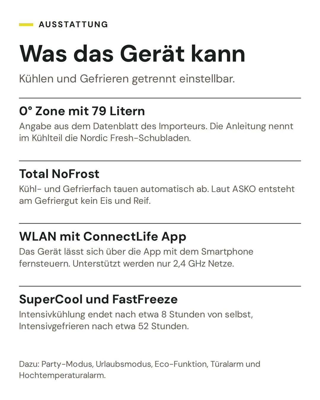 ASKO Kühl-Gefrier-Kombination RFC 226 RNBS1: 0° Zone mit 79 Litern, Total NoFrost, WLAN mit ConnectLife App, SuperCool und FastFreeze