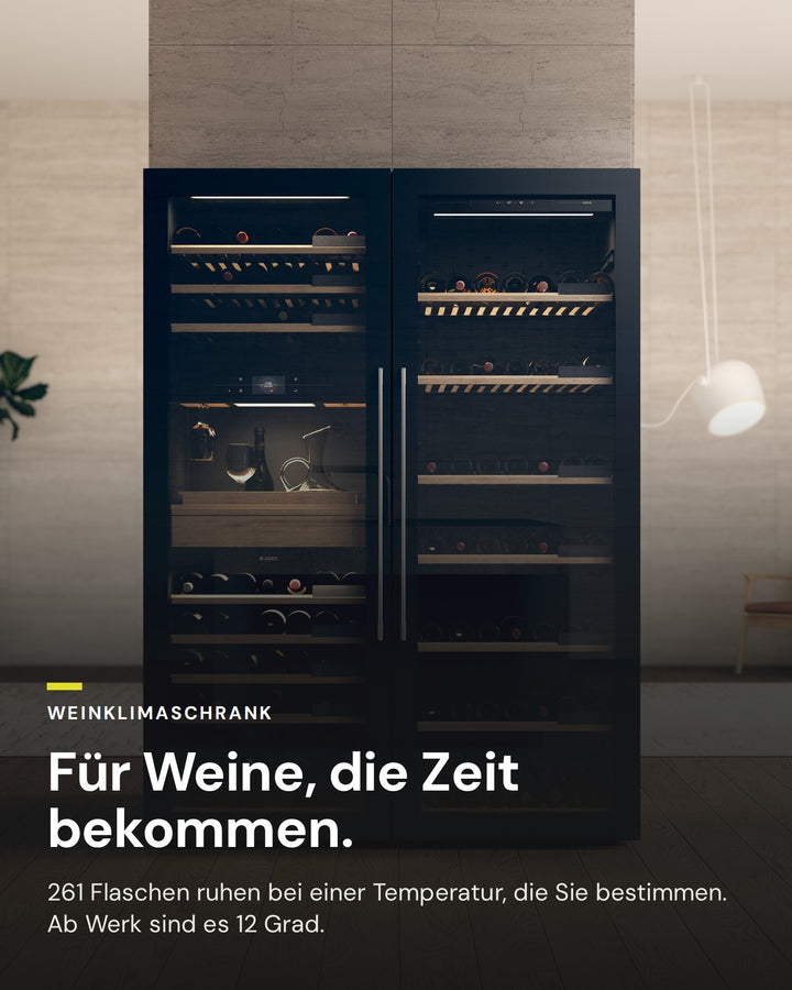 ASKO Weinklimaschrank WCN111942G im Wohnraum: 261 Flaschen bei einer Temperatur